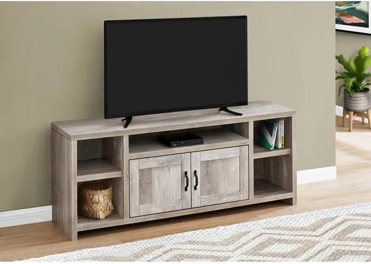 Monarch Specialties I 2742 Tv Stand, 60 Inch, Console, Media Entertainment Center, Storage Cabinet, Living Room, Bedroom, Laminate, Beige, Transitional