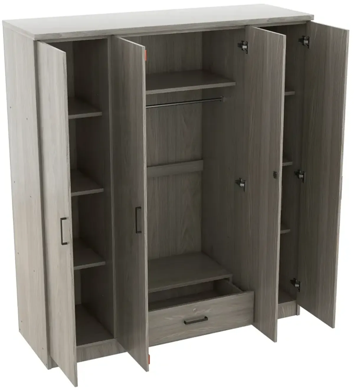 Merax 4-Door Wardrobe with 1 Drawer