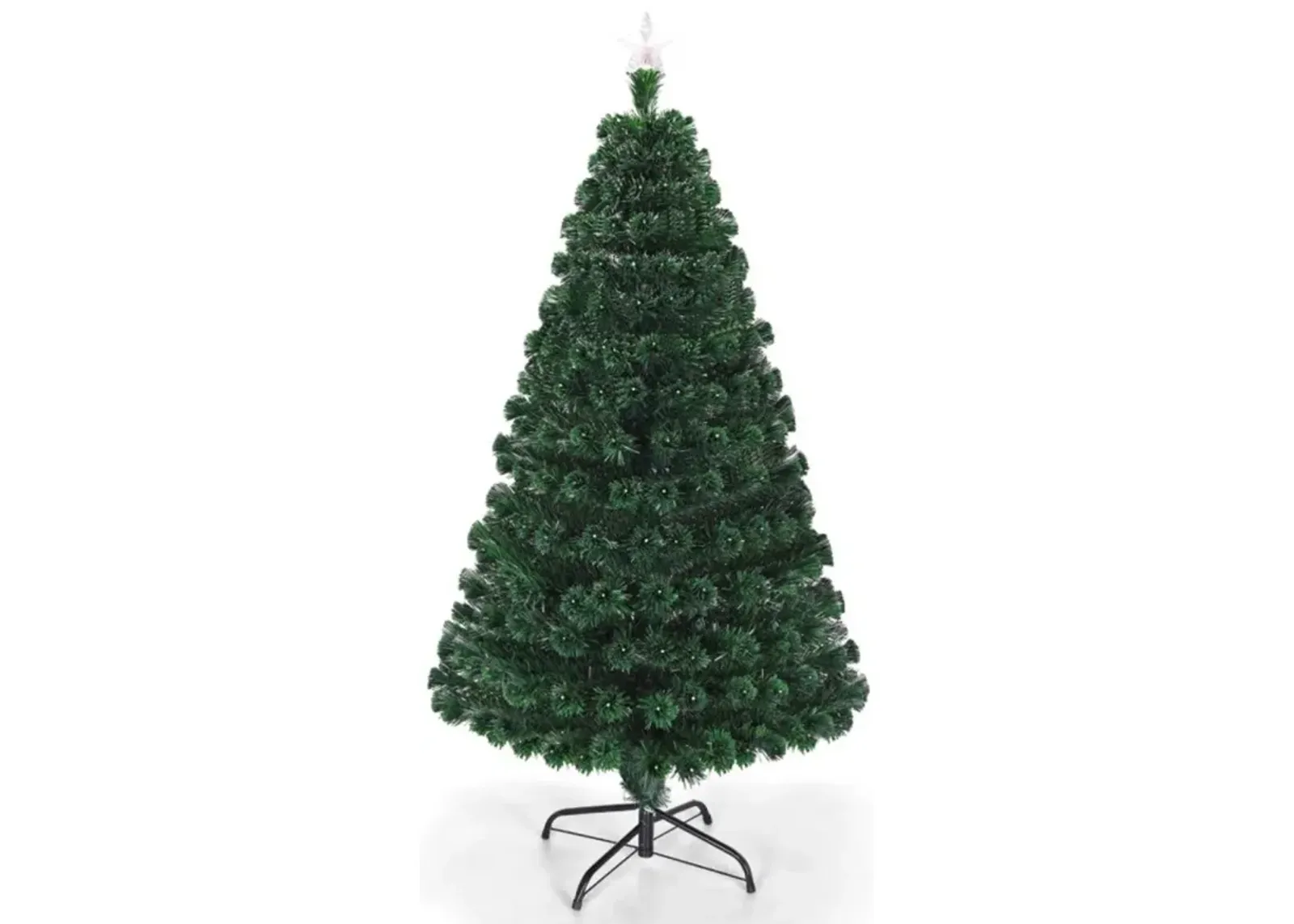 Hivvago 5/6/7 Feet Multicolor Artificial Christmas Tree with LED Light and Metal Stand