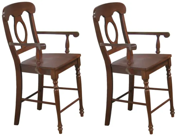 Andrews Bravo 42.5 in. High Back 24 in. Bar Stool with Solid Wood Seat (Set of 2)