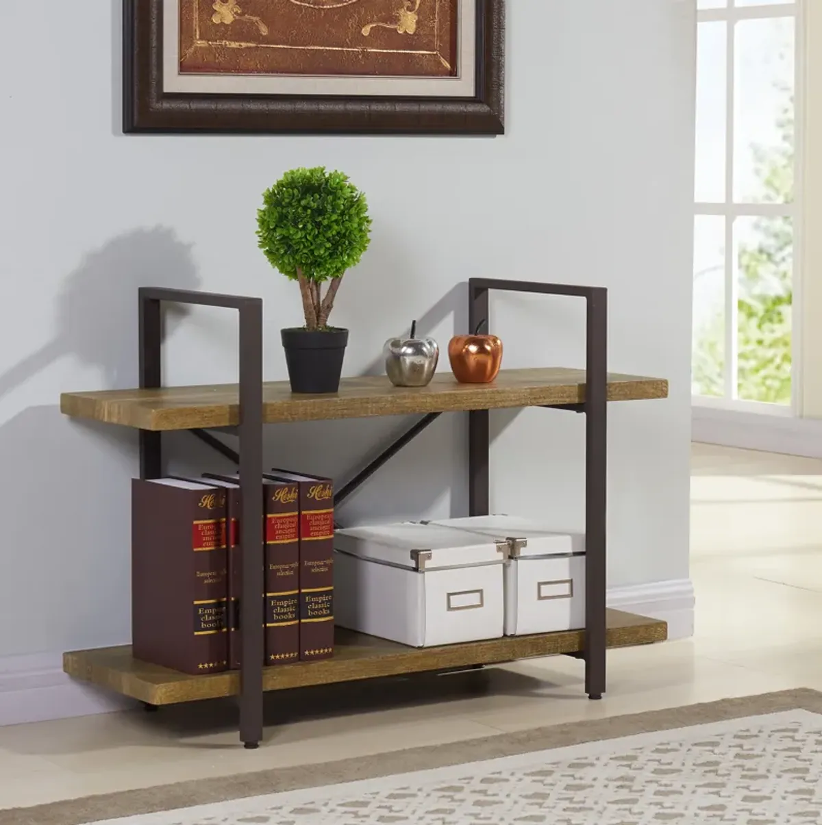 Two Level Rustic Shelving Unit