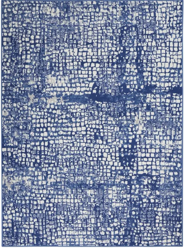 Whimsicle WHS07 Ivory/Navy 4' x 6' Rug