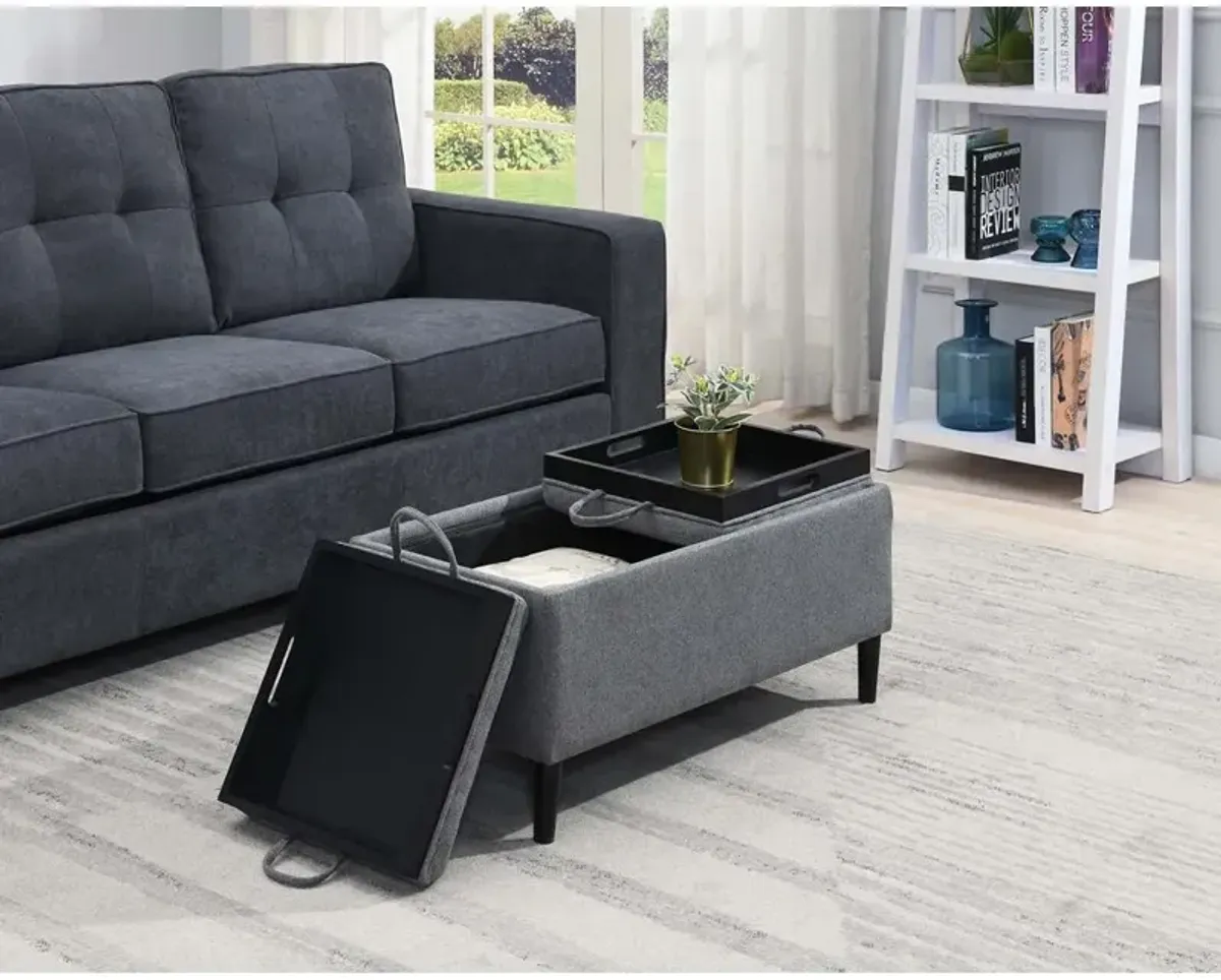 Convenience Concepts Designs4Comfort Magnolia Storage Ottoman with Trays