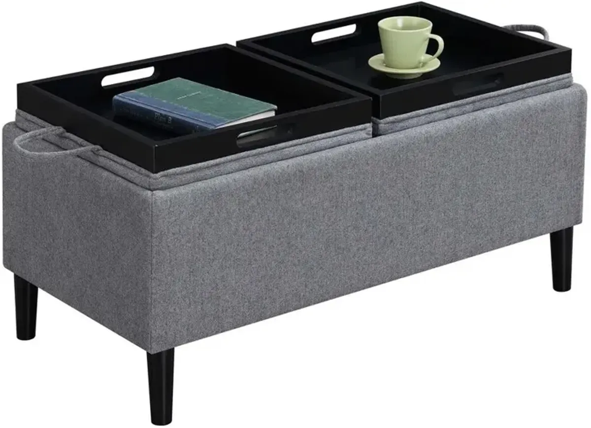 Convenience Concepts Designs4Comfort Magnolia Storage Ottoman with Trays