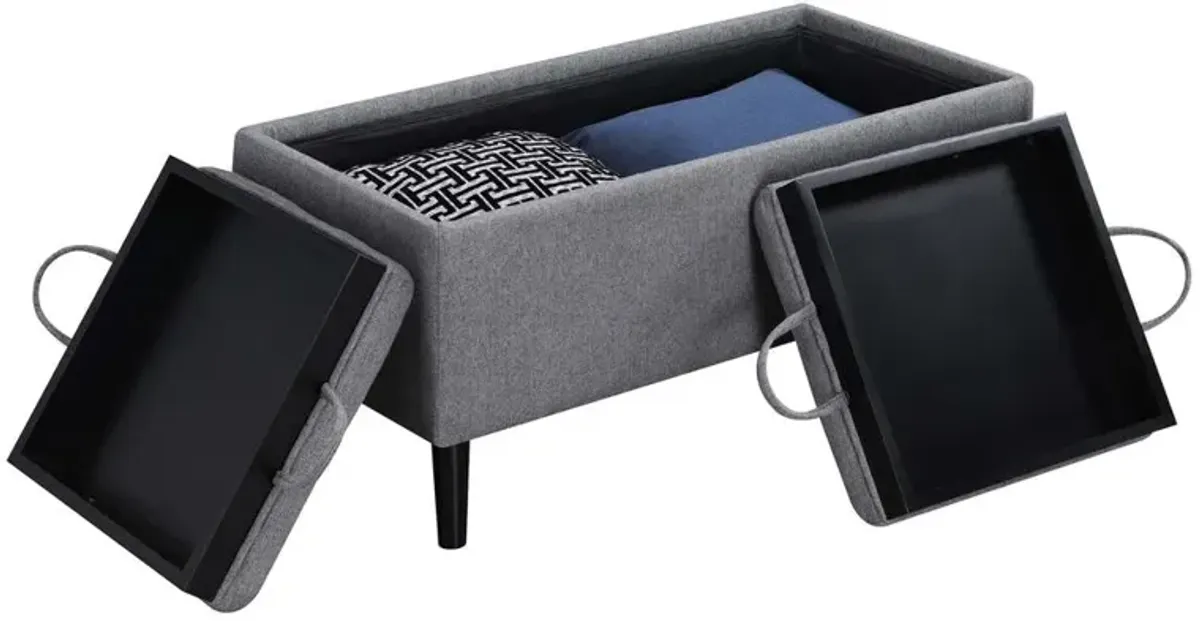 Convenience Concepts Designs4Comfort Magnolia Storage Ottoman with Trays