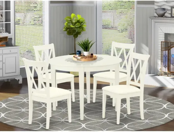 East West Furniture Dining Room Set Linen White