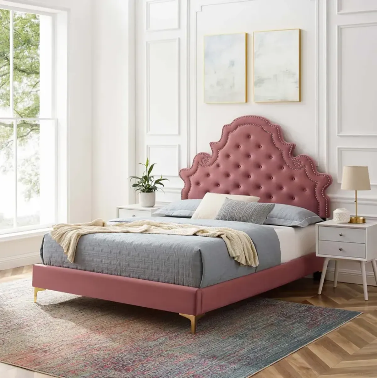 Modway - Gwyneth Tufted Performance Velvet King Platform Bed