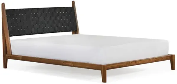 Cove King Bed - Black Leather
