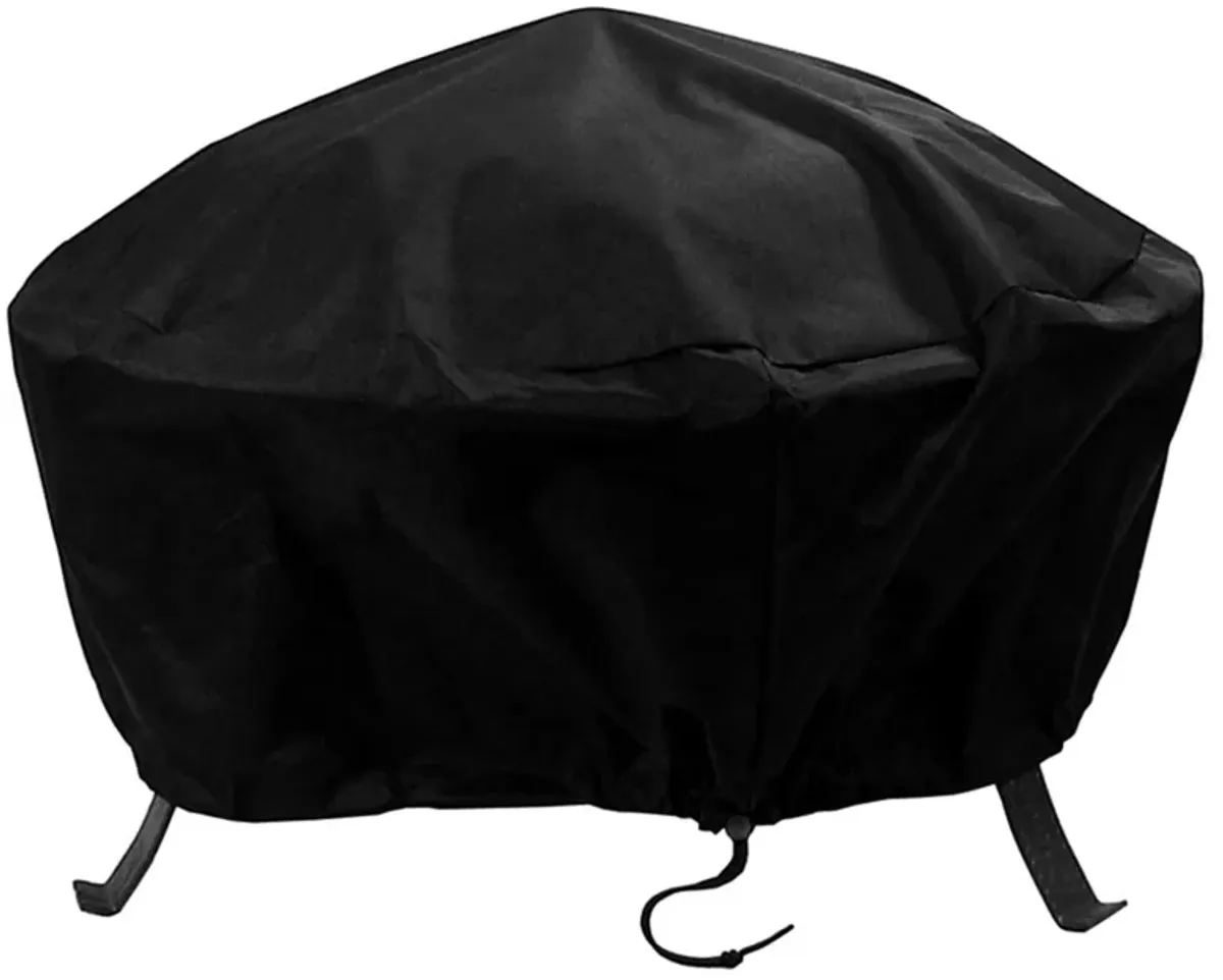 Sunnydaze Heavy-Duty PVC Round Outdoor Fire Pit Cover - Black