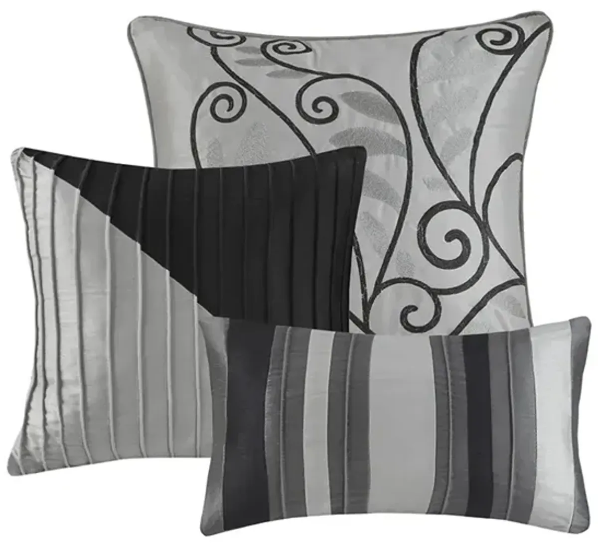 Gracie Mills Nixon 7-Piece Contemporary Striped Comforter Set