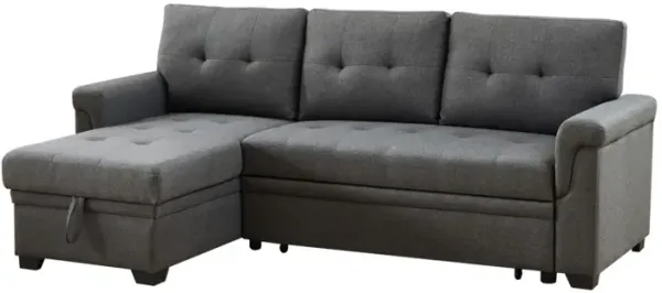 Streamdale Gray Linen Sleeper Sectional Sofa with Chaise