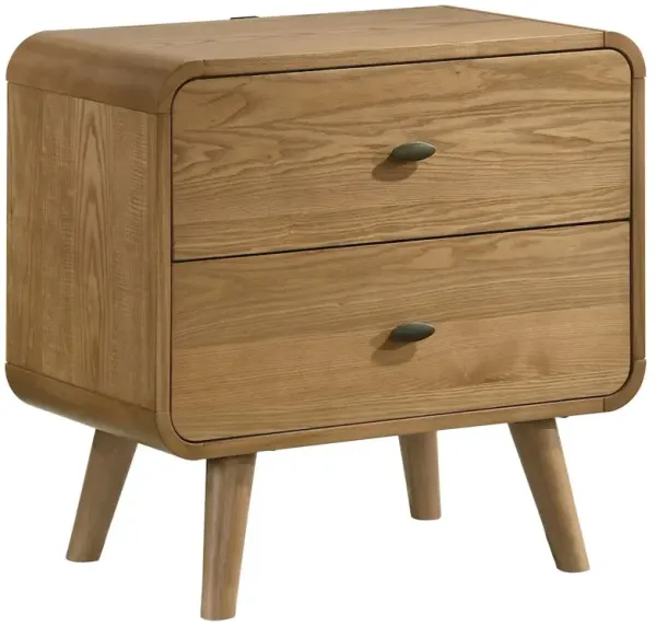 Robyn 2-drawer Nightstand Bedside Table Light Ash