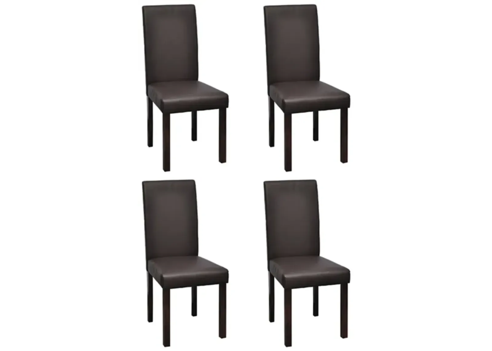 vidaXL Dining Chairs 4 pcs Brown Faux Leather