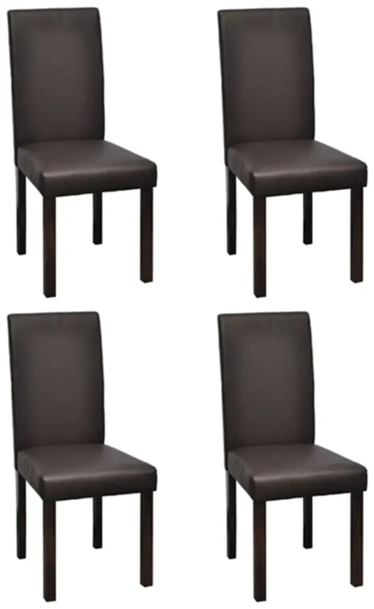 vidaXL Dining Chairs 4 pcs Brown Faux Leather