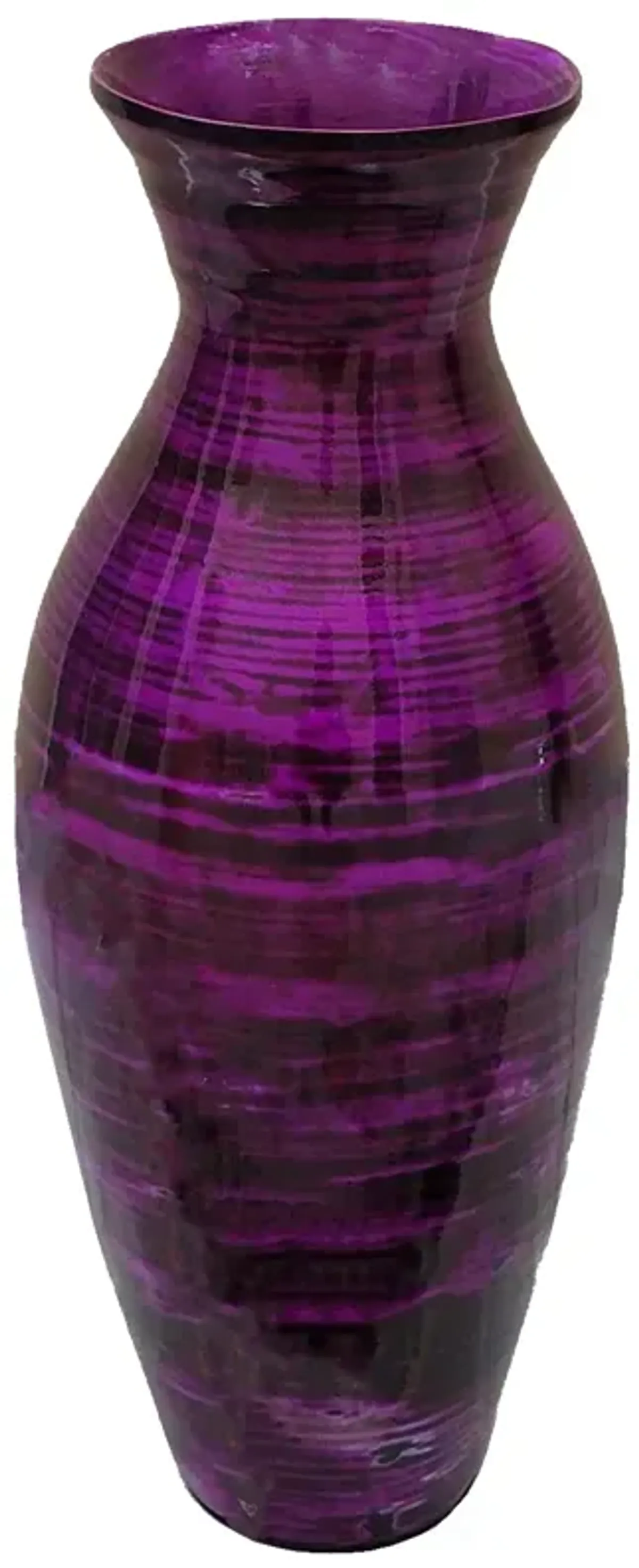 Uniquewise 21" Modern Bamboo Floor Vase Flared Design for Dining Room Living Room and Entryway Décor Ideal for Dried Branches Sticks Long Stems Artificial Flowers, & Contemporary Home Styling, Purple