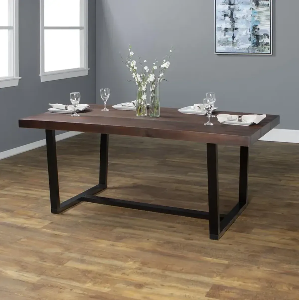 Belen Kox Urban Farmhouse Solid Pine Dining Table, Belen Kox