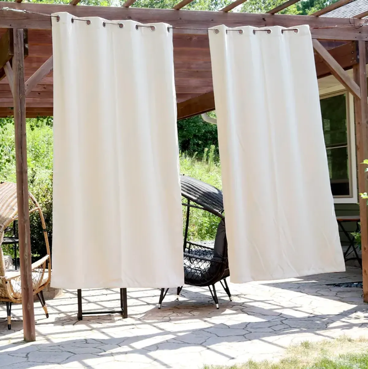 Sunnydaze Room Darkening Curtain Panel - Beige - 52 in x 96 in - Set of 2