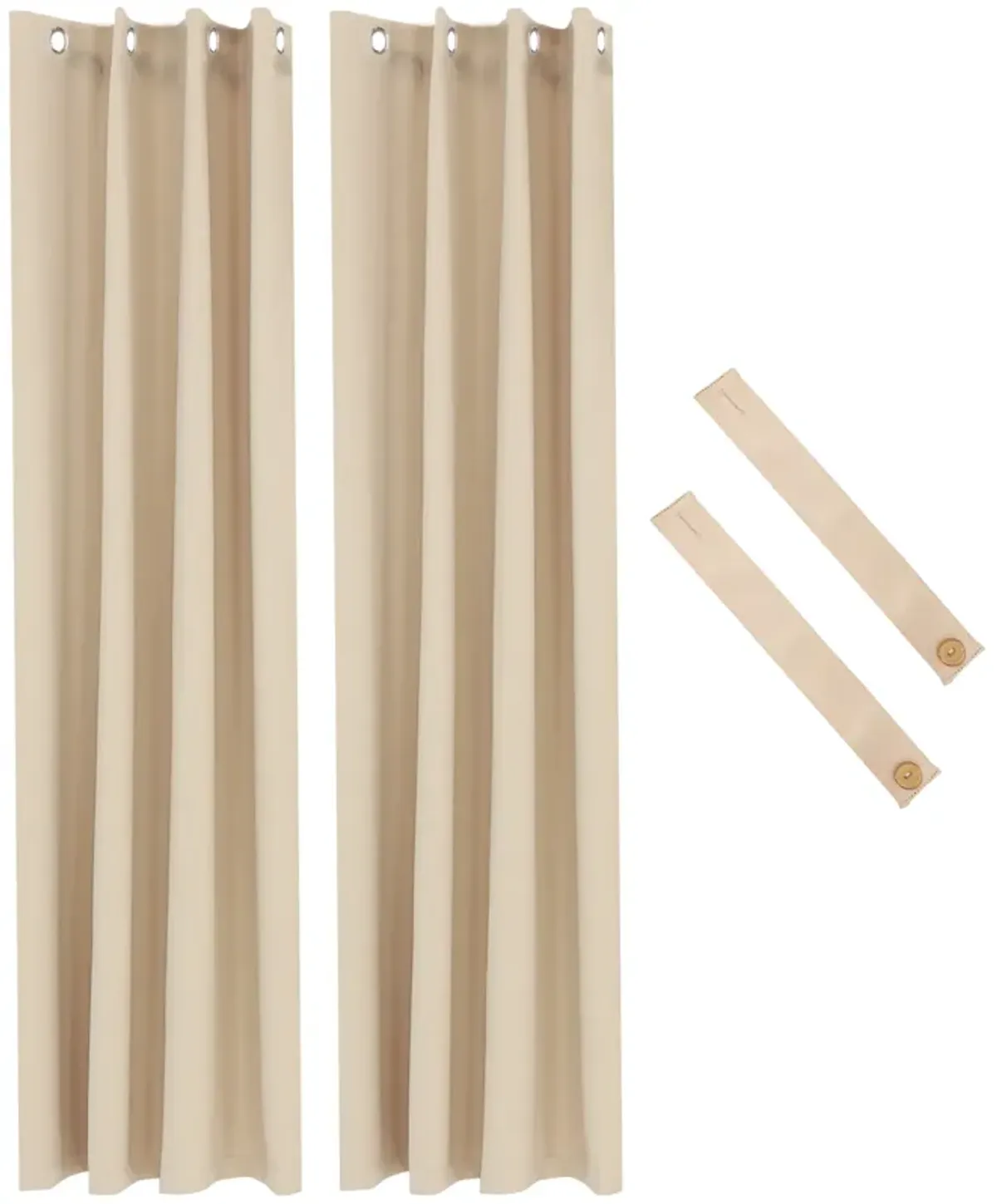Sunnydaze Room Darkening Curtain Panel - Beige - 52 in x 96 in - Set of 2
