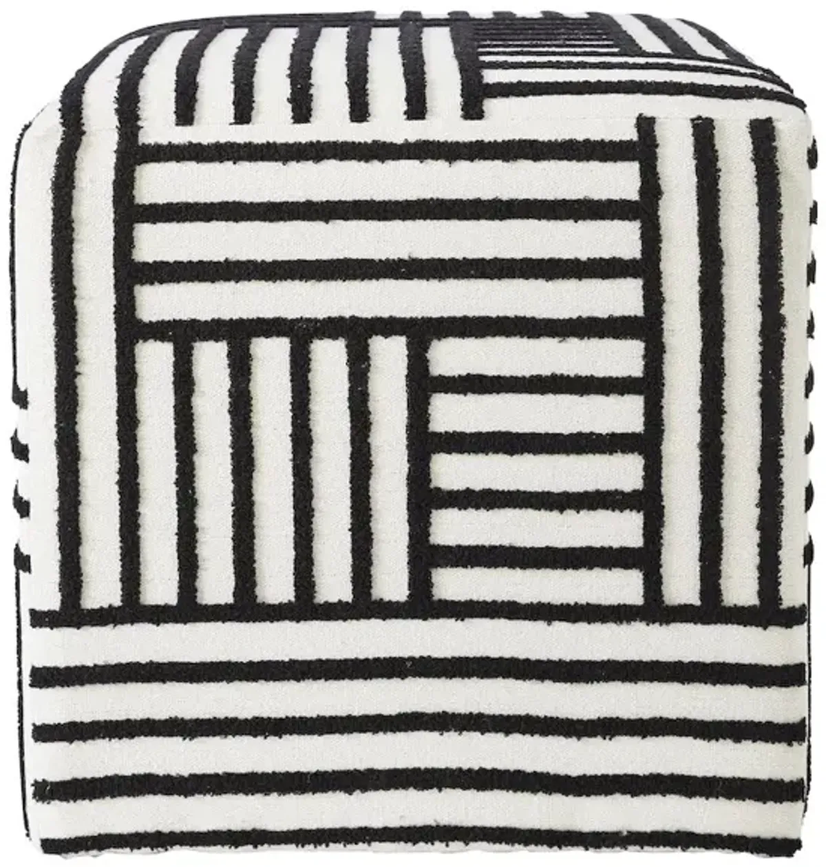 Renwil Monti Cube Ottoman In White Color