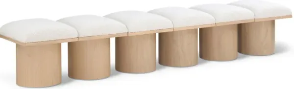 Meridian Furniture Pavilion Cream Boucle Fabric Bench