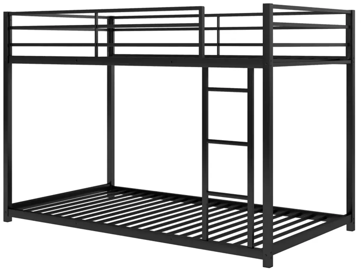 Merax Twin over Twin Metal Low Bunk Bed with Ladder