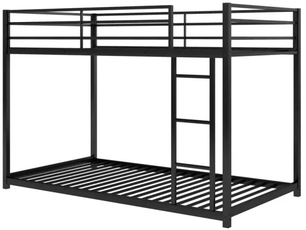 Merax Twin over Twin Metal Low Bunk Bed with Ladder