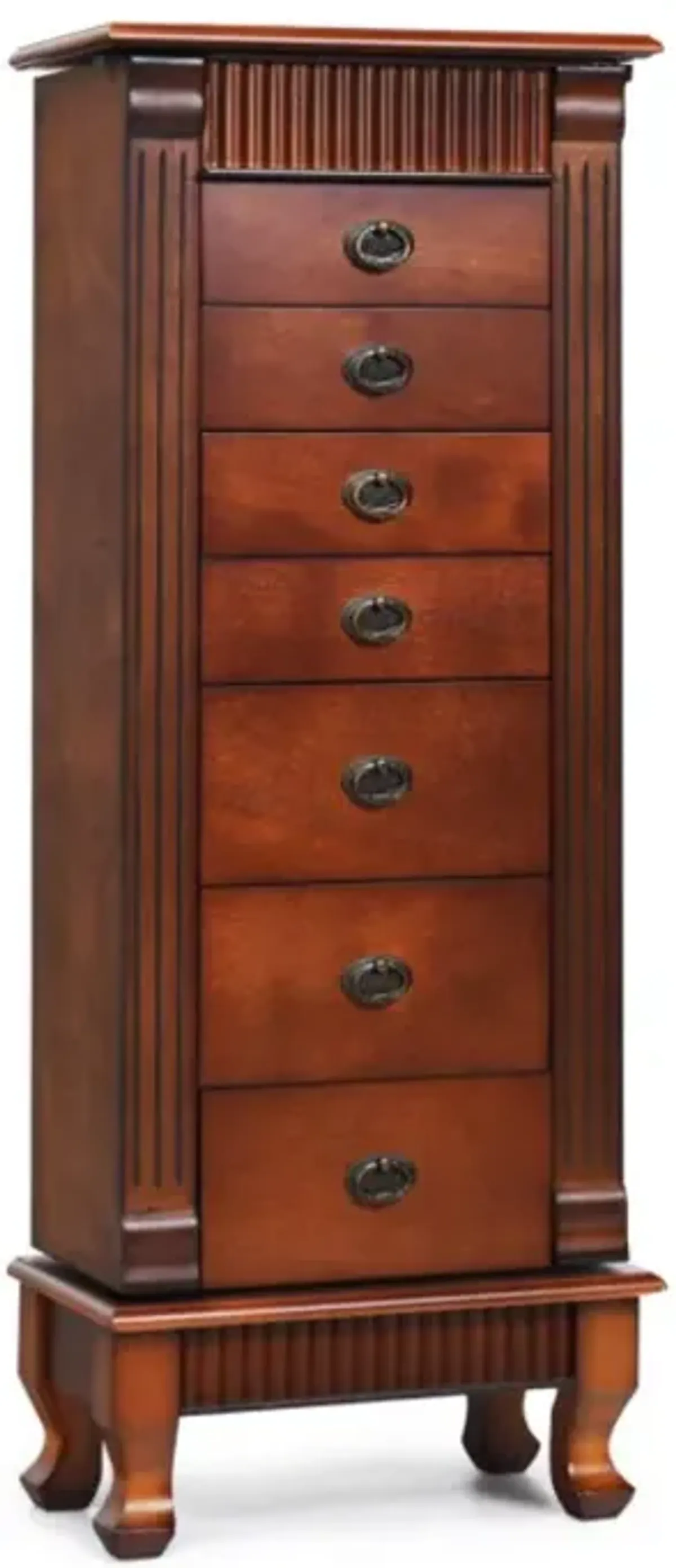 Hivvago Wooden Jewelry Armoire Cabinet Storage Chest with Drawers and Swing Doors