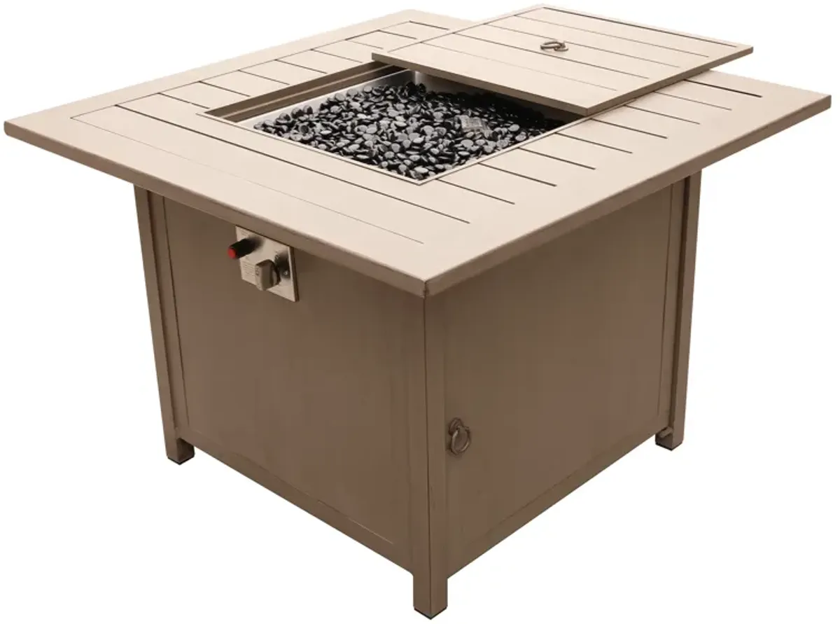 36" Square Gas Firepit Table