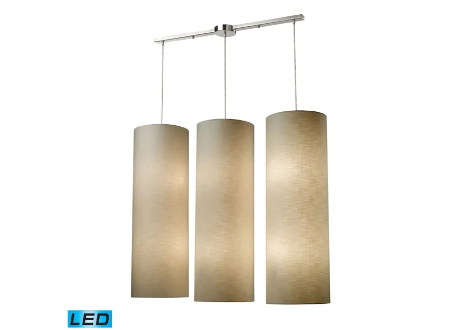 Beige Fabric Cylinders LED Pendant