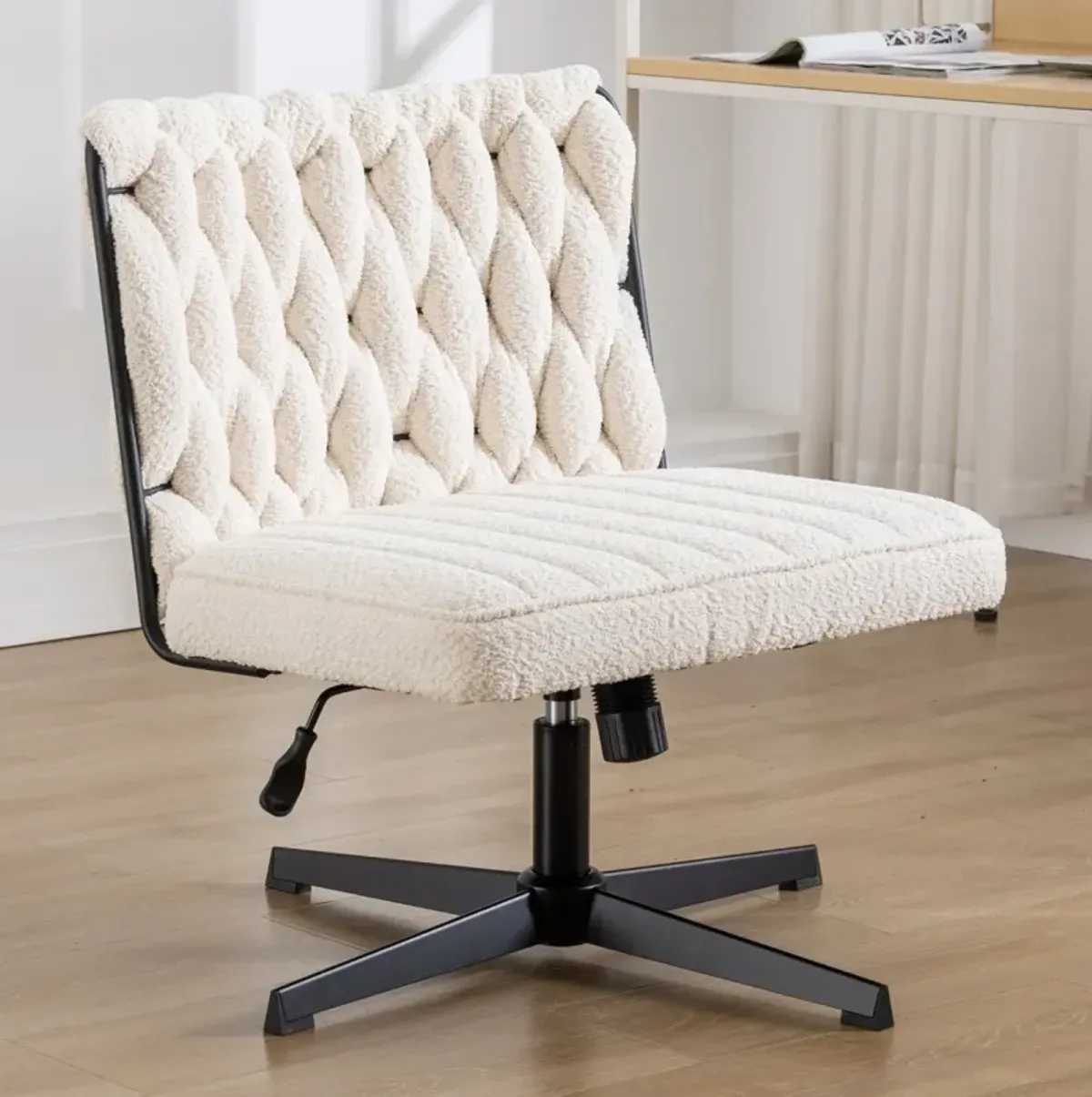 Armless Office Desk Chair No Wheels