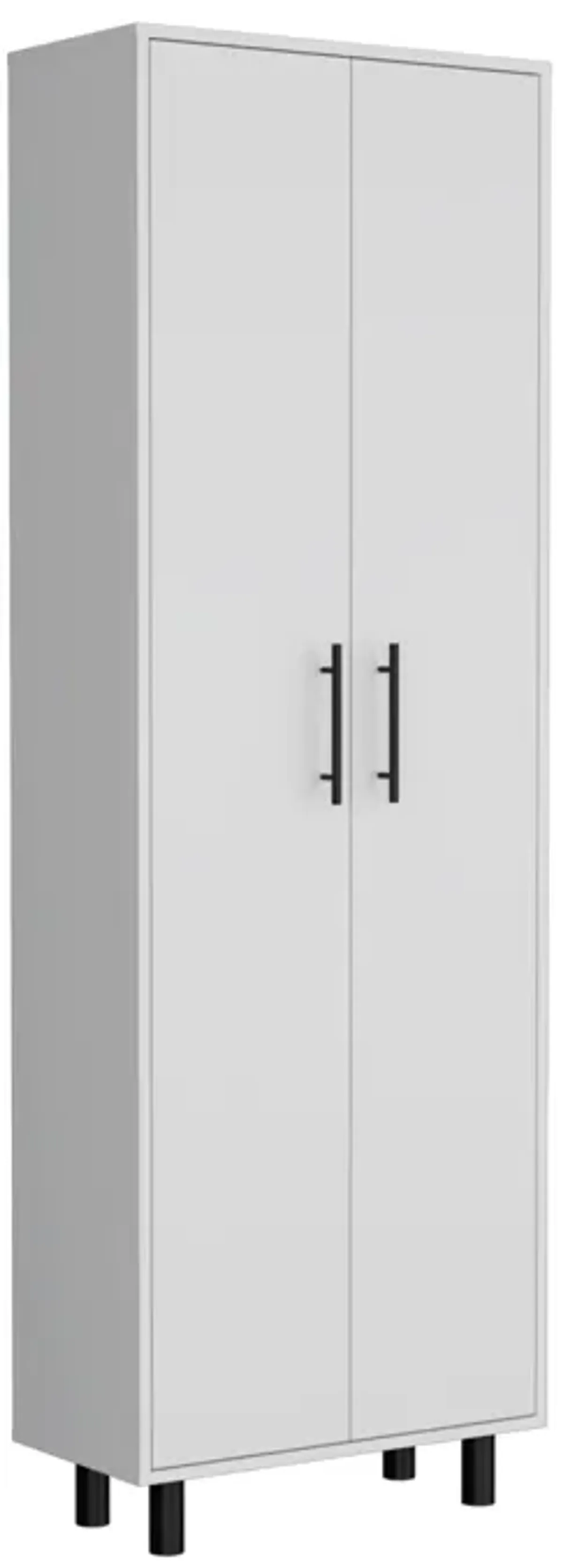 Napoles Multistorage Pantry Cabinet, 5 Interior Shelves, Metal Handle -White