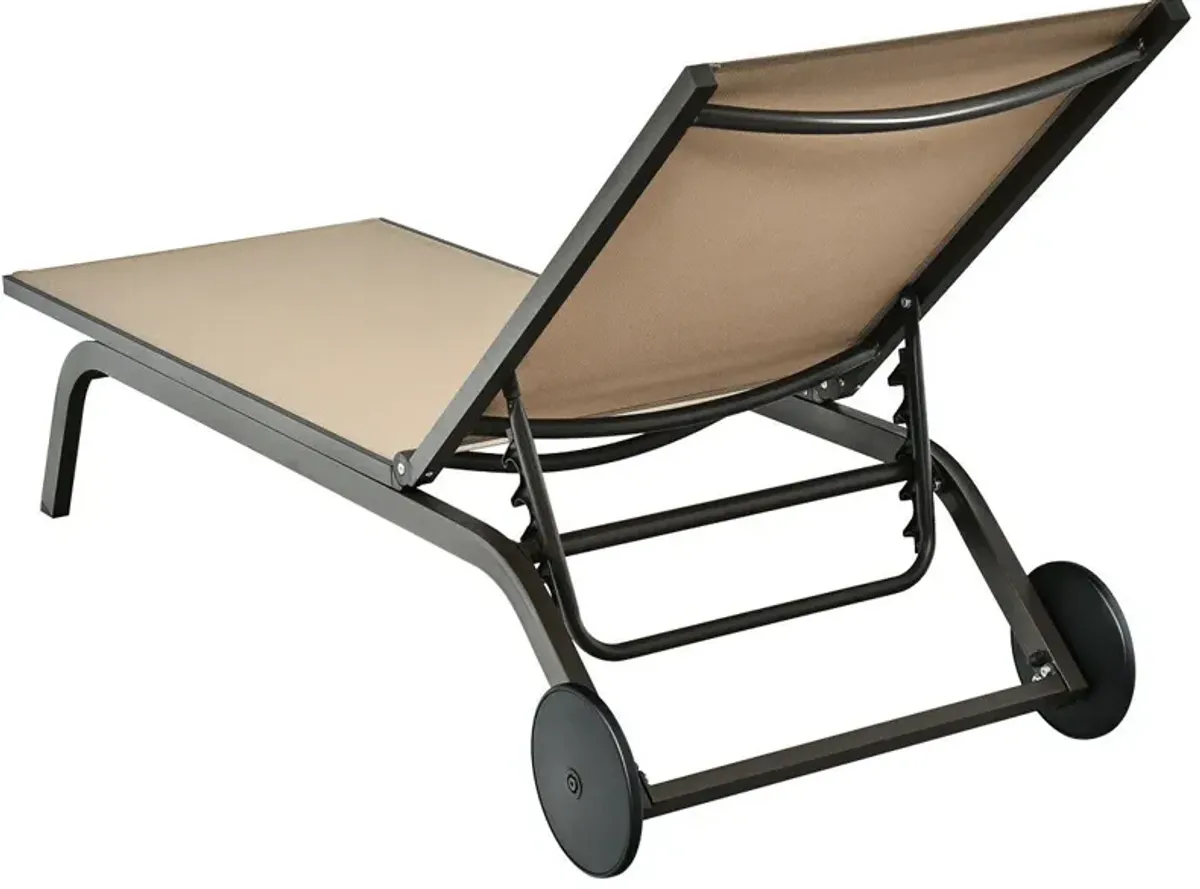 Aluminum Fabric Outdoor Patio Lounge Chair with Adjustable Reclining