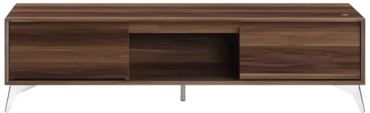 Raceloma TV Stand, Led, Walnut Chrome Finish