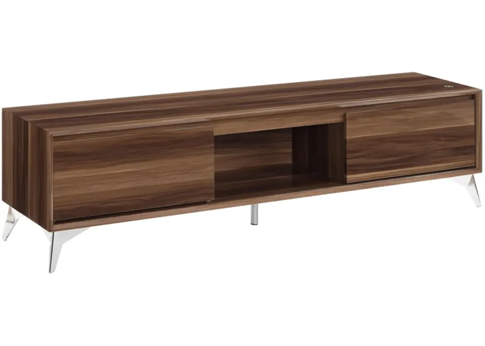 Raceloma TV Stand, Led, Walnut Chrome Finish