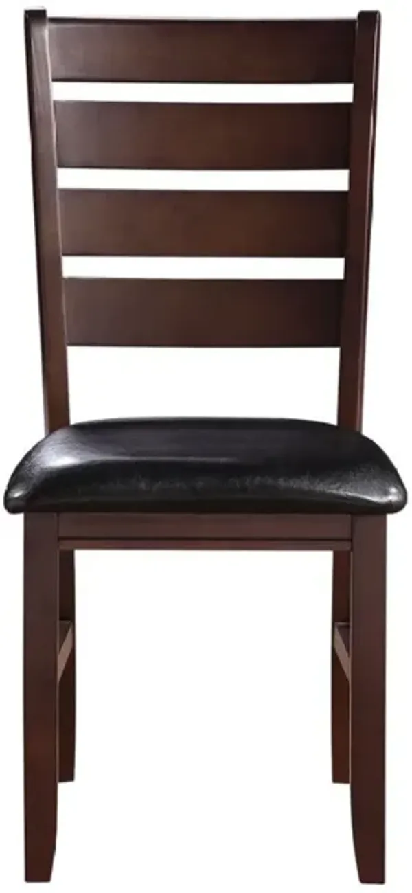 Urbana Side Chair (Set of 2) In Black PU & Cherry
