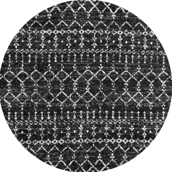 Moroccan Hype Boho Vintage Diamond Round Area Rug