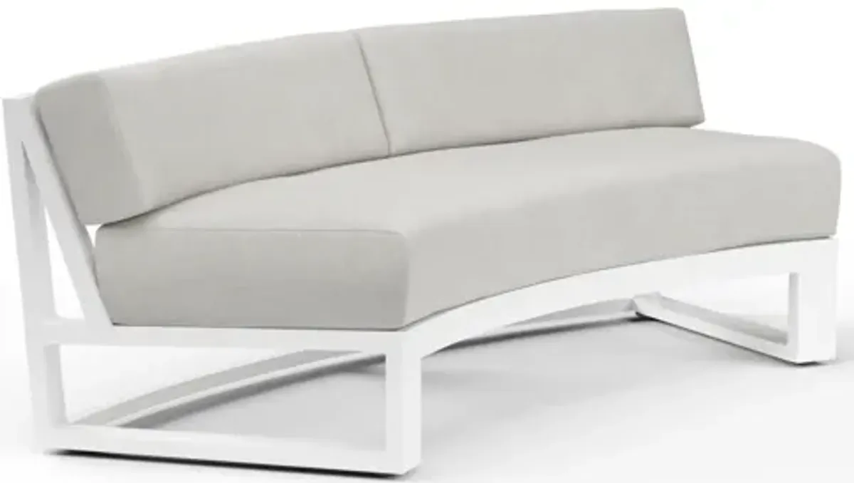 Newport Curved Sofa in Cast Silver, No Welt