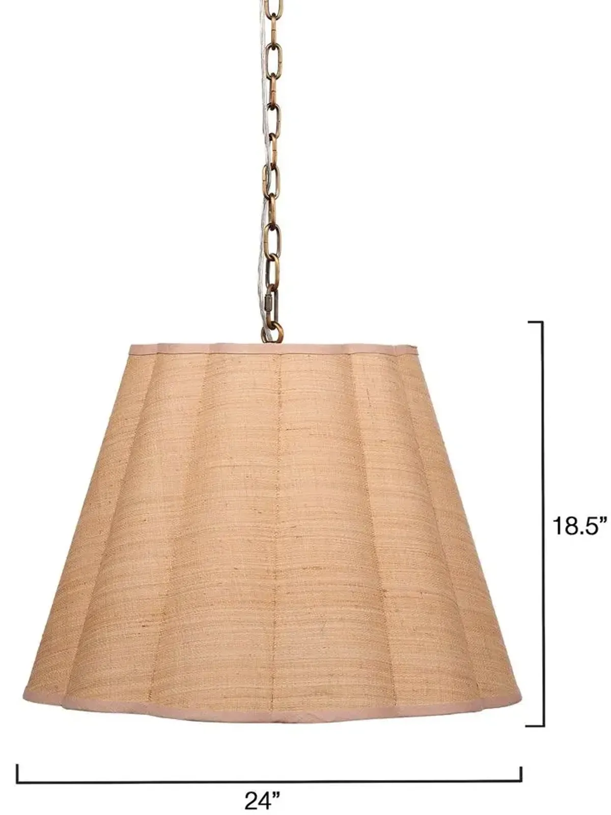 Scalloped Hanging Pendant, Beige