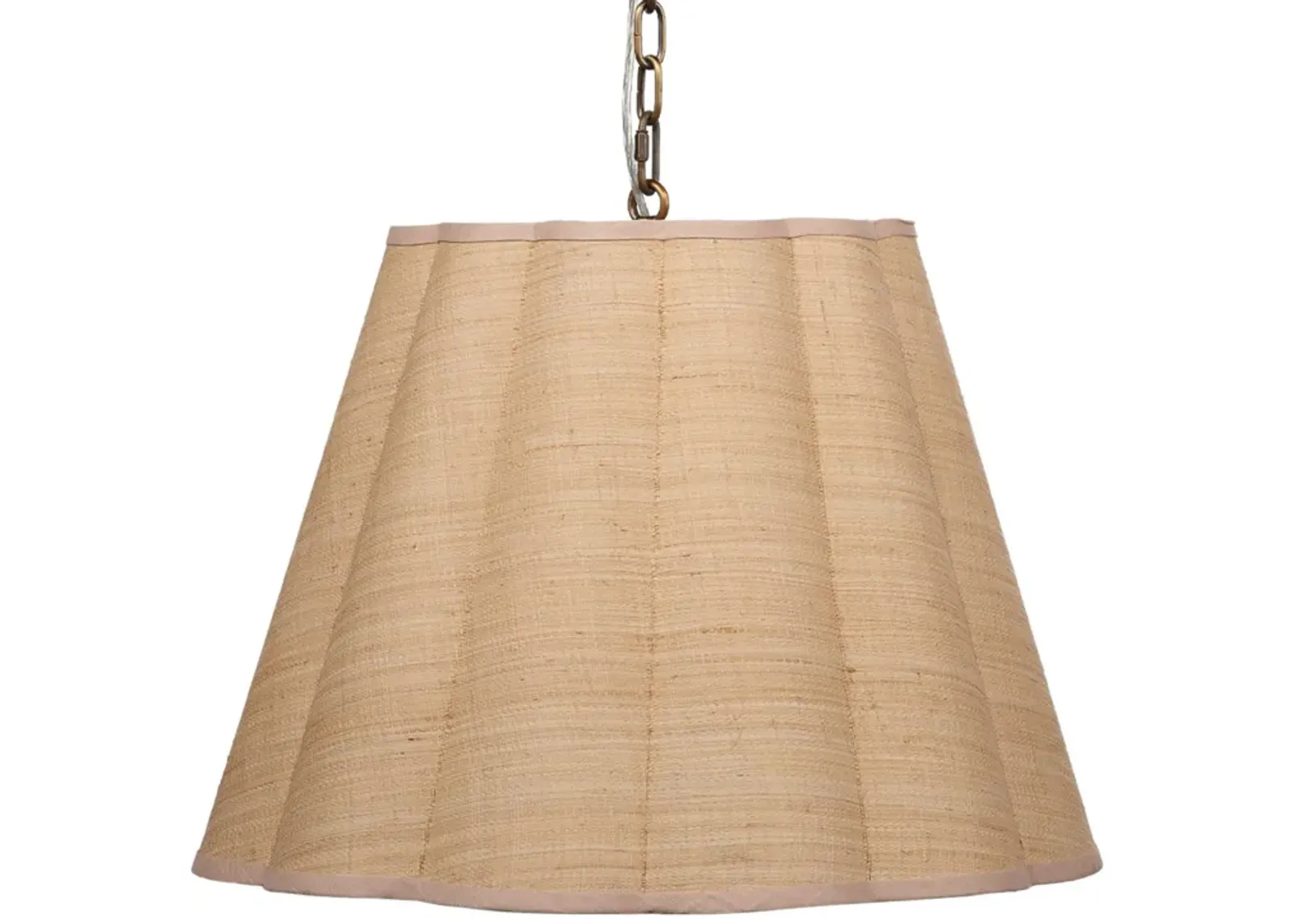 Scalloped Hanging Pendant, Beige