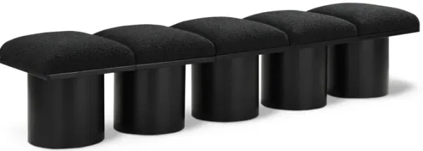 Meridian Furniture Pavilion Black Boucle Fabric Bench