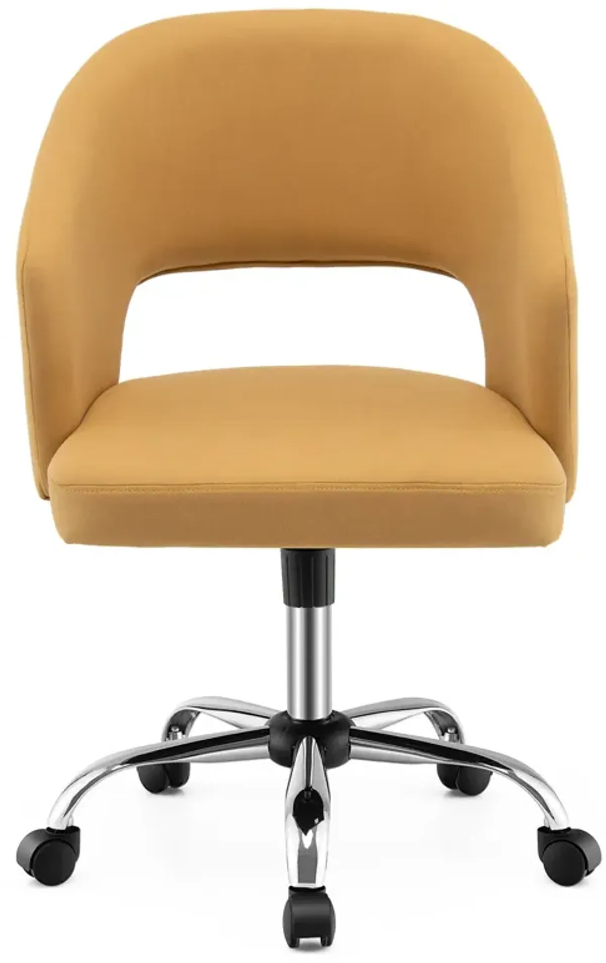 Upholstered Swivel Office Chair with Hollow Out Back