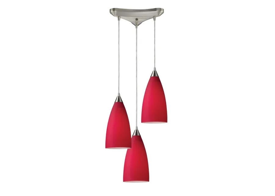 Vesta Triangular Red Pendant