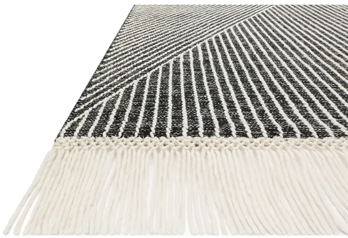 Newton NET01 Charcoal/Ivory 3'6" x 5'6" Rug