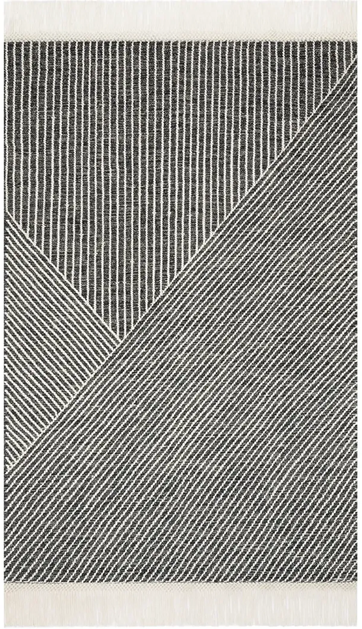 Newton NET01 Charcoal/Ivory 3'6" x 5'6" Rug