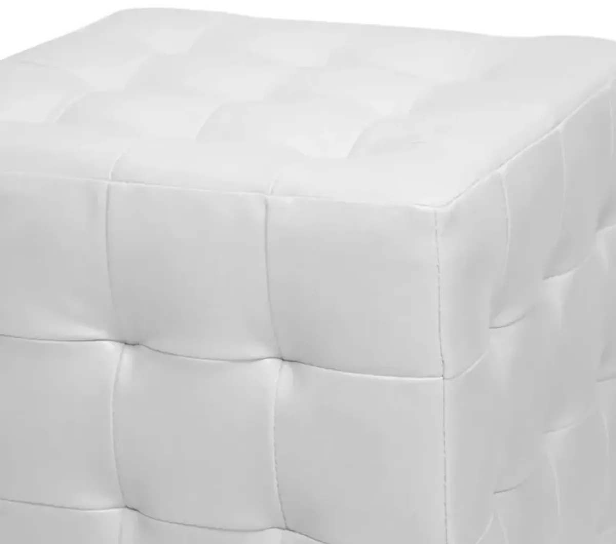 Siskal White Modern Cube Ottoman (Set of 2)