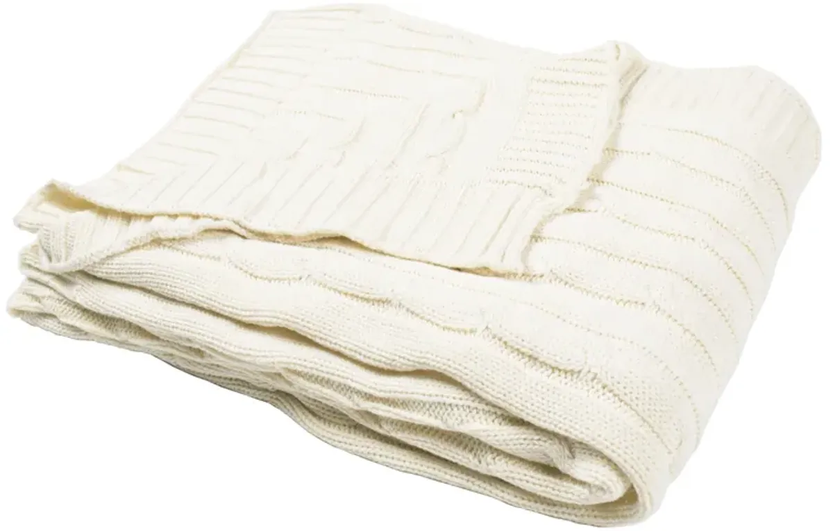 Ivory 50" x 60" Throw Blanket