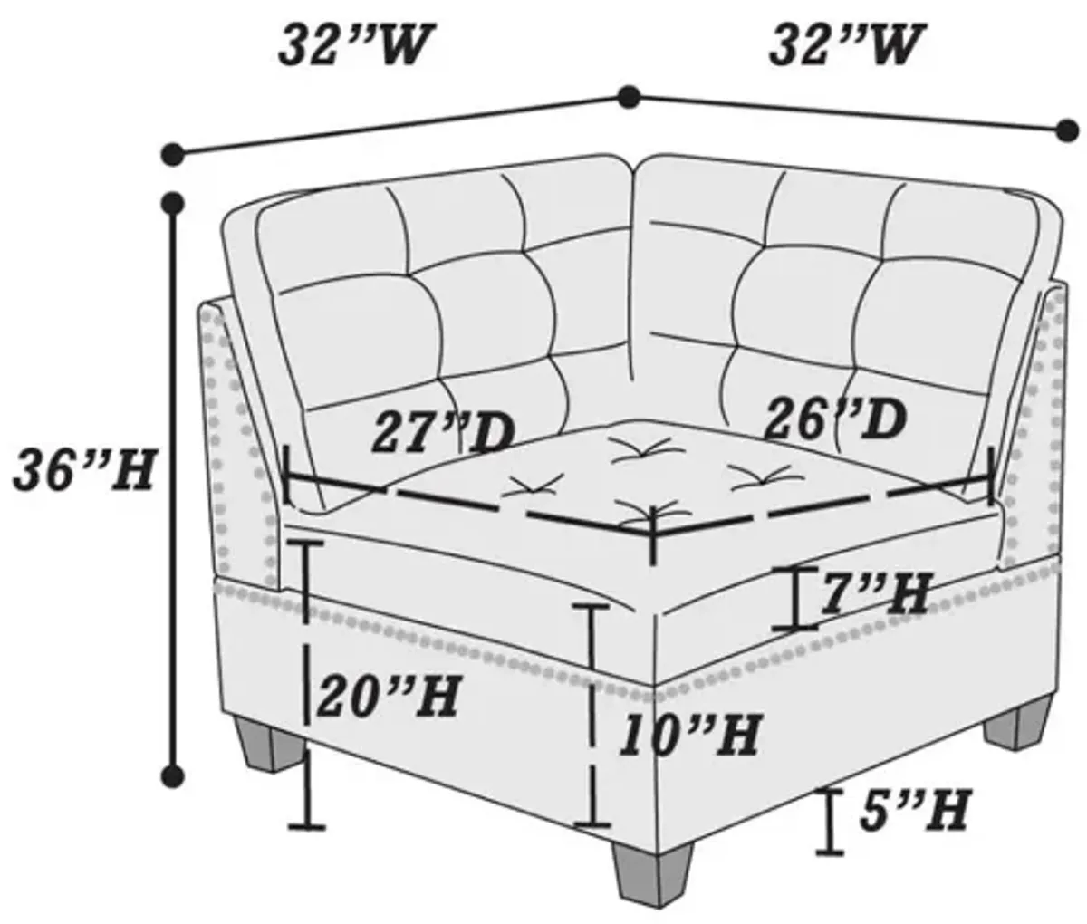 Linen Tufted Wedge Sofa with Nailheads