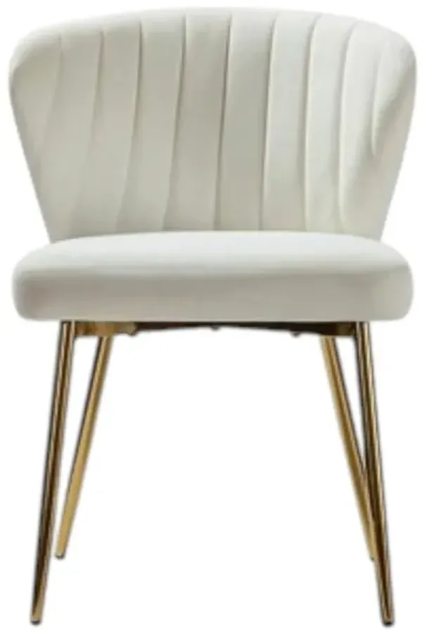 Hivvago Velvet Upholstered Wingback Accent Side Chair w/ Gold Metal Legs