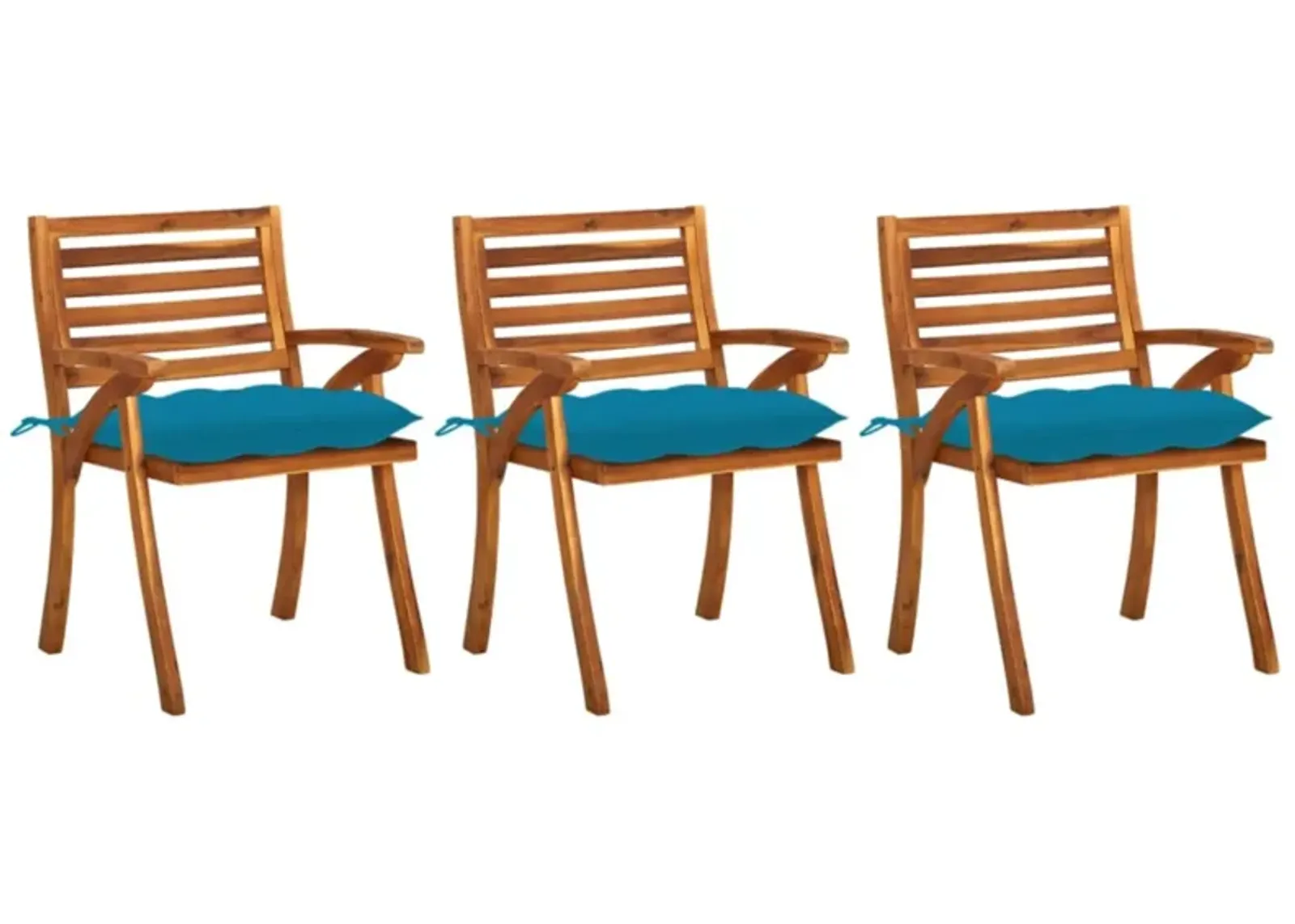 vidaXL Garden Dining Chairs with Cushions 3 pcs Solid Acacia Wood