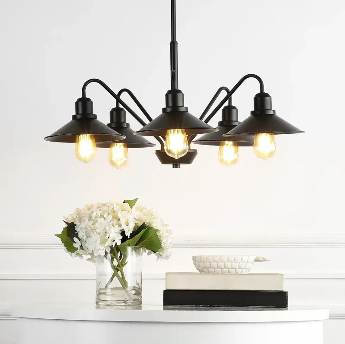 Cole 5-Light Metal Farmhouse Industrial LED Chandelier